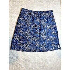 Moteepi Athletic Skort Blue Paisley W/black Shorts Sz L